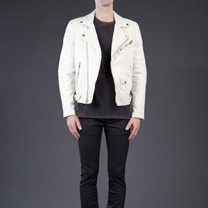 Blk Dnm Moto Leather Jacket Ivory S